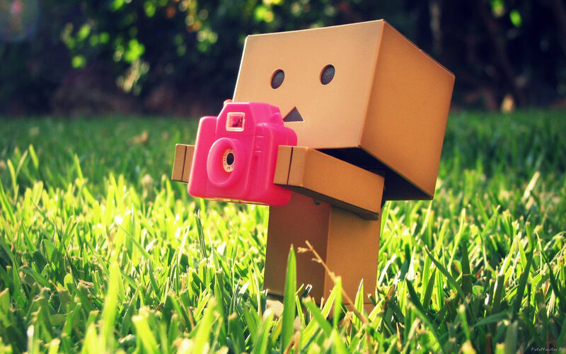 Cardboard Box Figure — Green, Serene, Afternoon