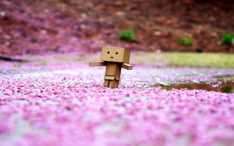 Cardboard Box Figure — Pink