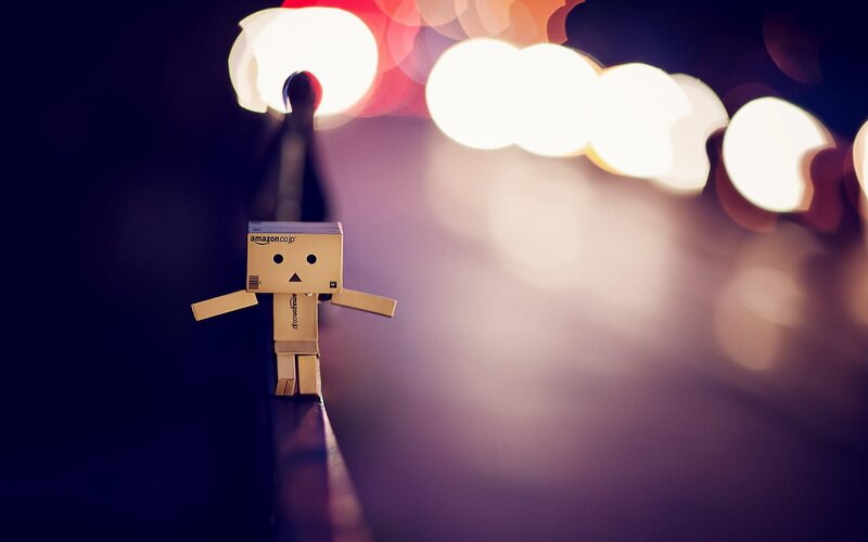 Cardboard Box Figure — Purple