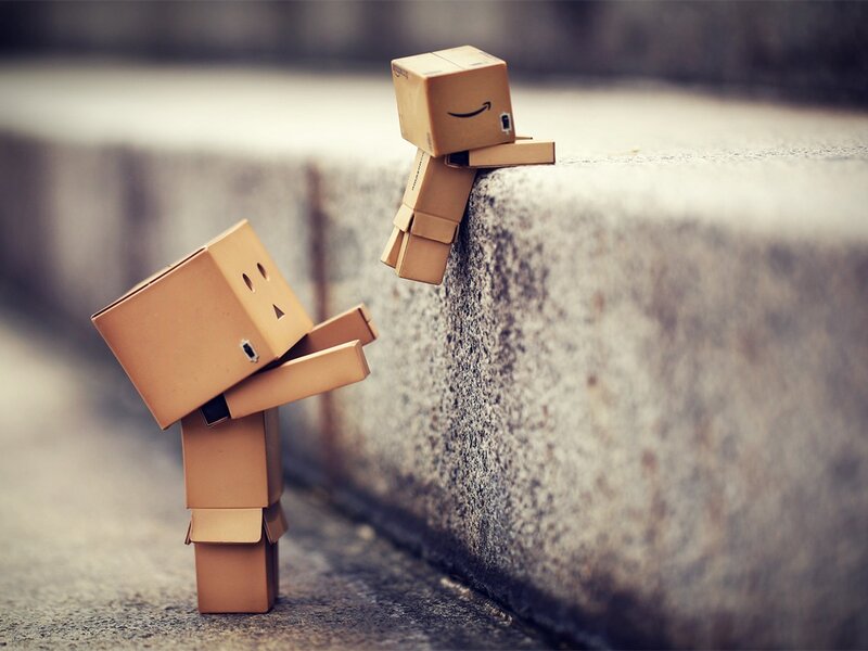 Cardboard Box Figures — Brown, Calm