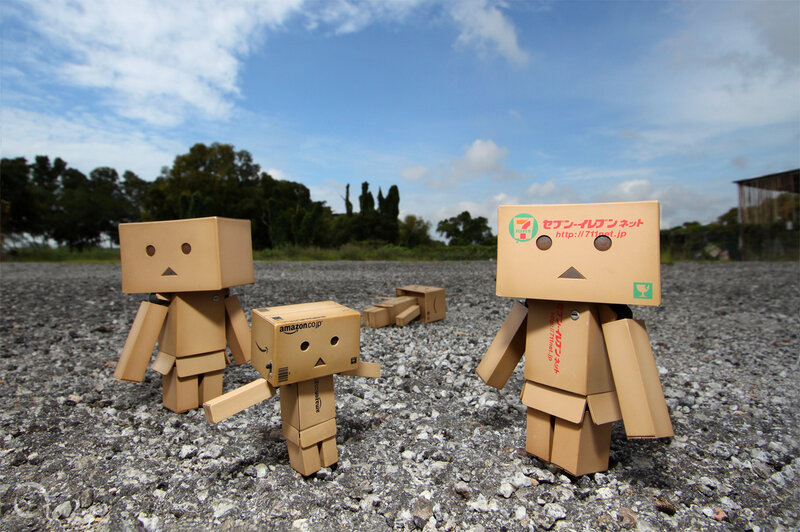 Cardboard Box Figures — Brown
