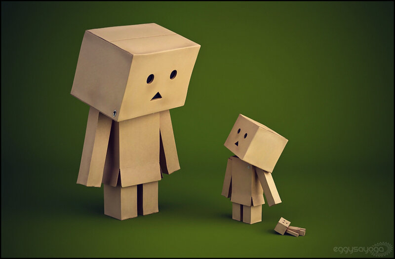 Cardboard box figures