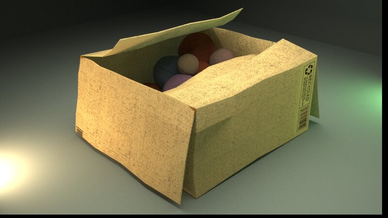Cardboard Box with Balls