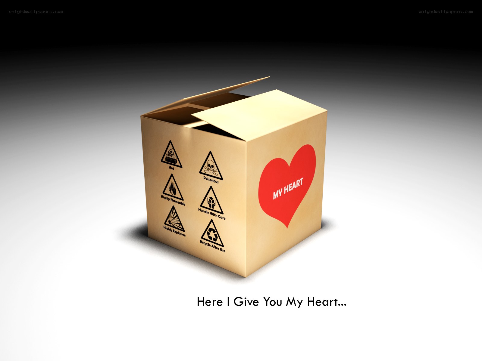 Cardboard box with heart