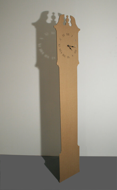 Cardboard clock sculpture