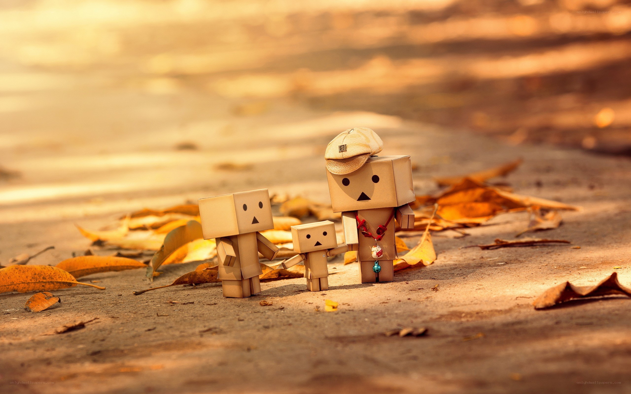 Cardboard figures family walk