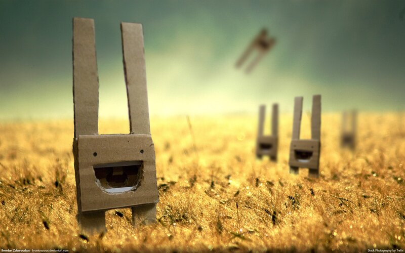Cardboard Figures in Field