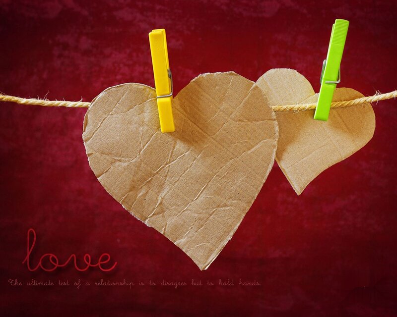 Cardboard Hearts on String