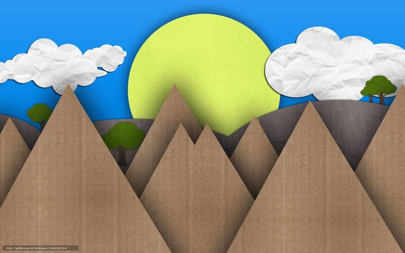 Cardboard mountain landscape