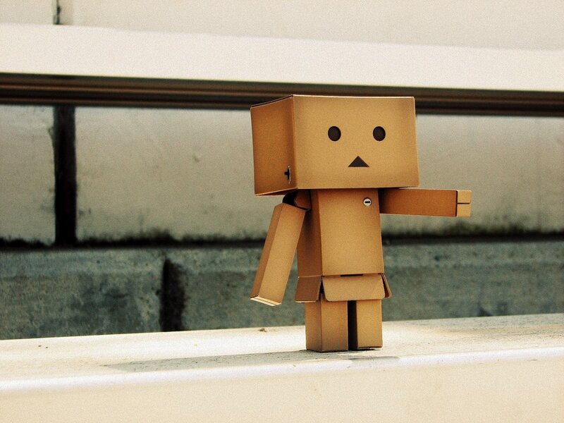 cardboard robot figure