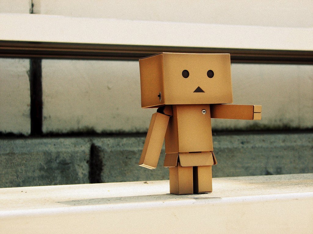 cardboard robot figure