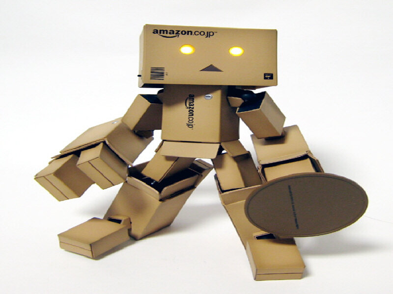 cardboard robot figure