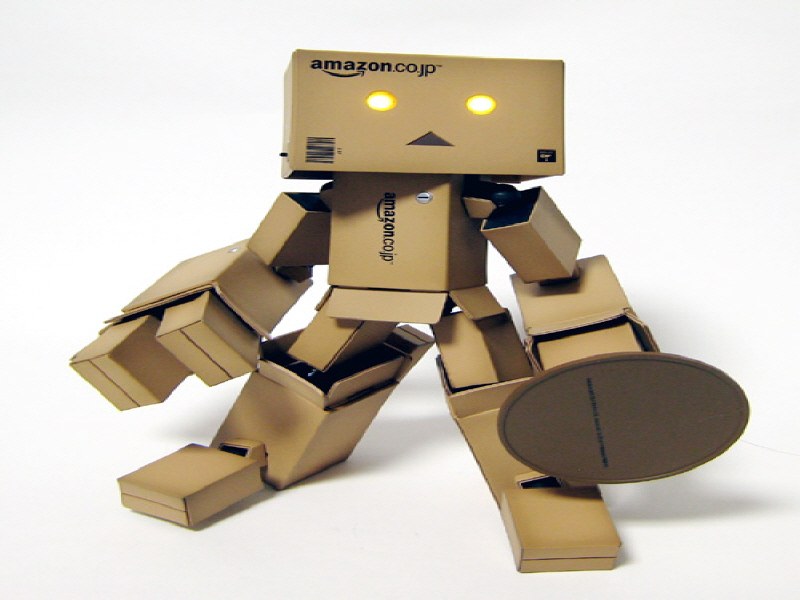 cardboard robot figure