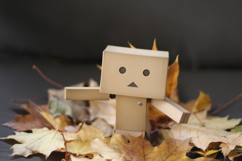 Cardboard Robot Figure — Brown, Calm, Autumn
