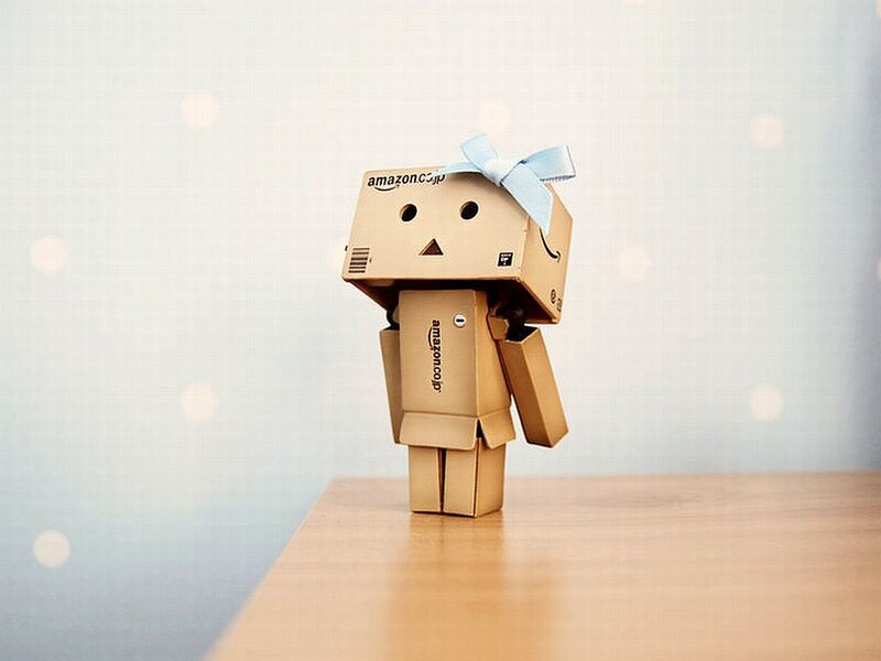 Cardboard Robot Figure — Brown, Calm, Photograph