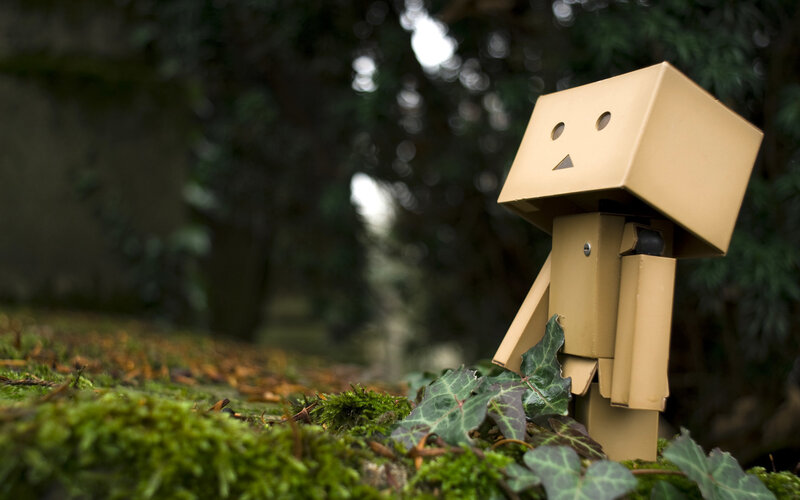 Cardboard Robot Figure — Green, Serene, Autumn