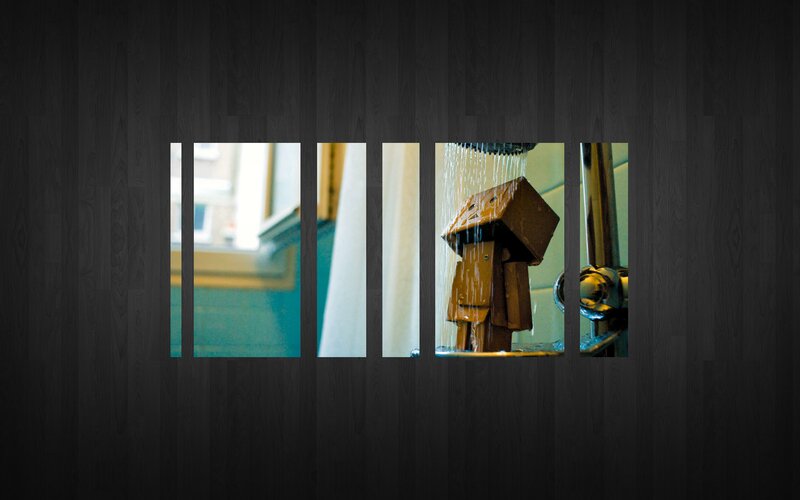 Cardboard Robot in Shower