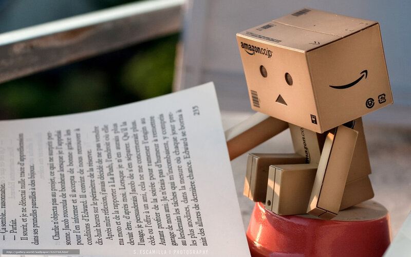 Cardboard Robot Reading Book