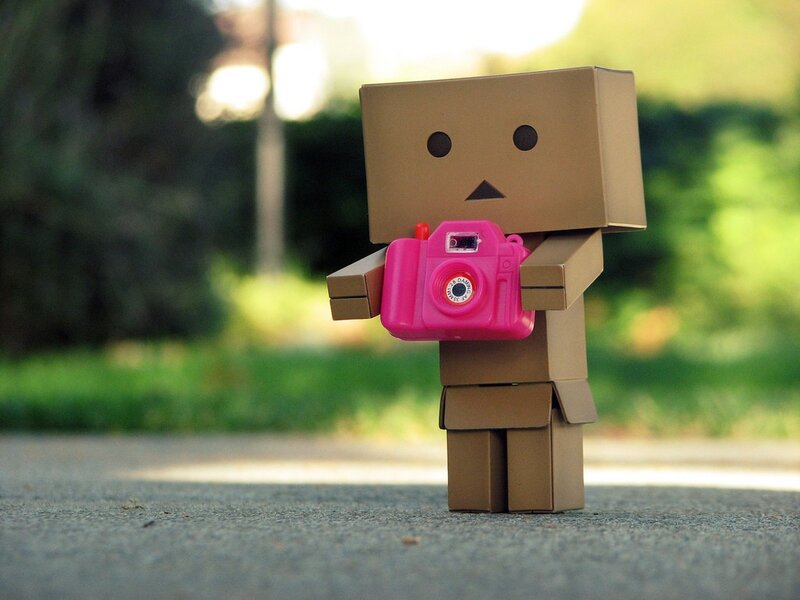 cardboard robot with camera