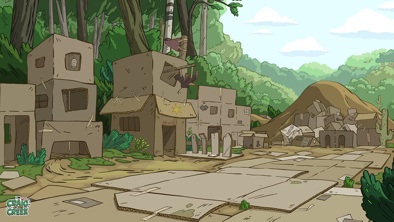 Cardboard Town in Forest