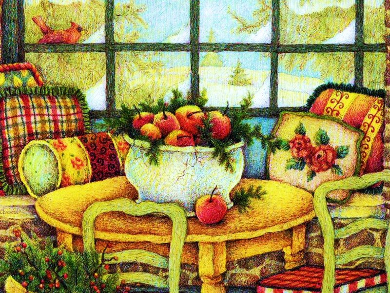 Cardinal Bird in Window