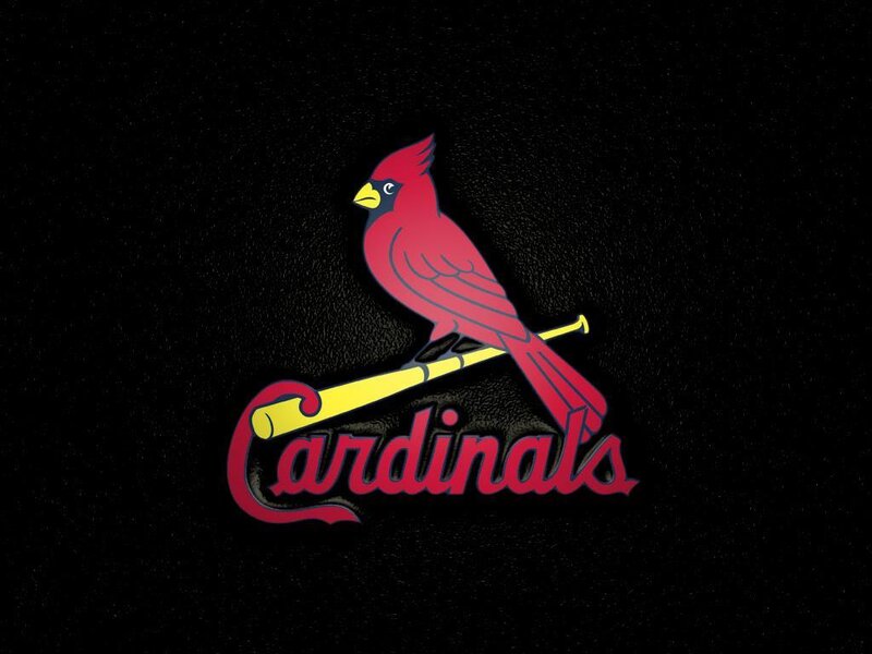 Cardinal Bird on Bat — Black
