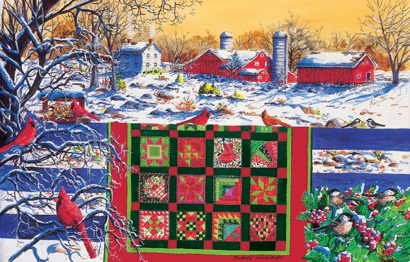 Cardinal Birds on Quilt