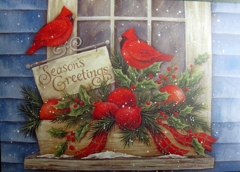 Cardinal Birds on Window