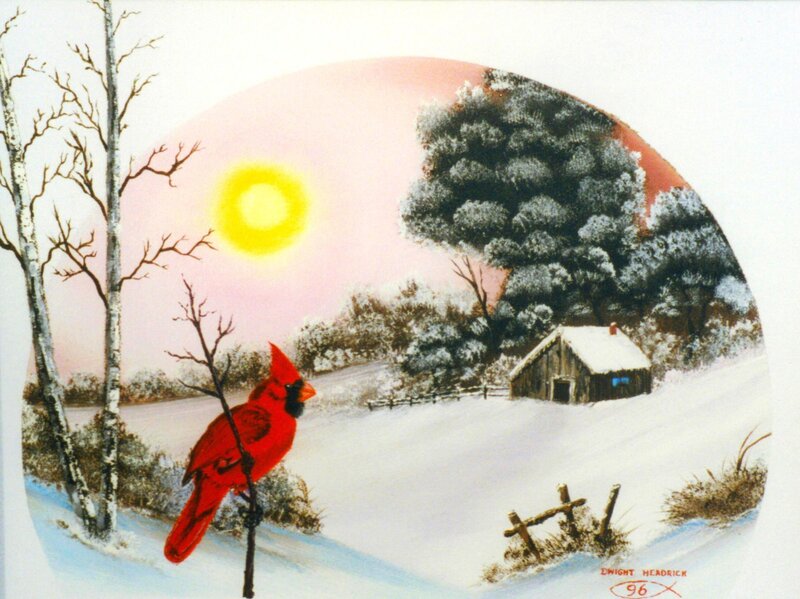 Cardinal in Winter Landscape