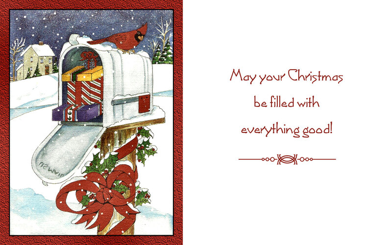 Cardinal on Mailbox — Red