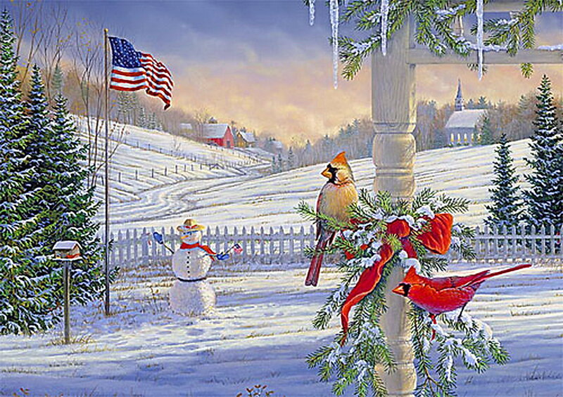 Cardinals on Porch