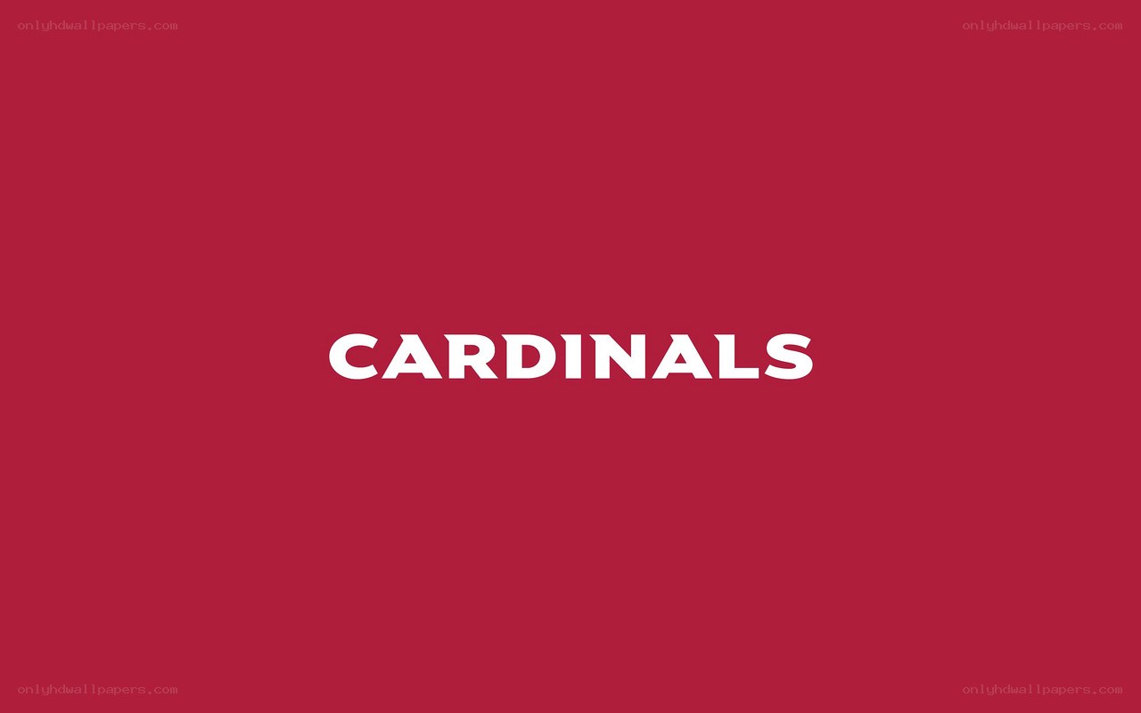 Cardinals text on red background