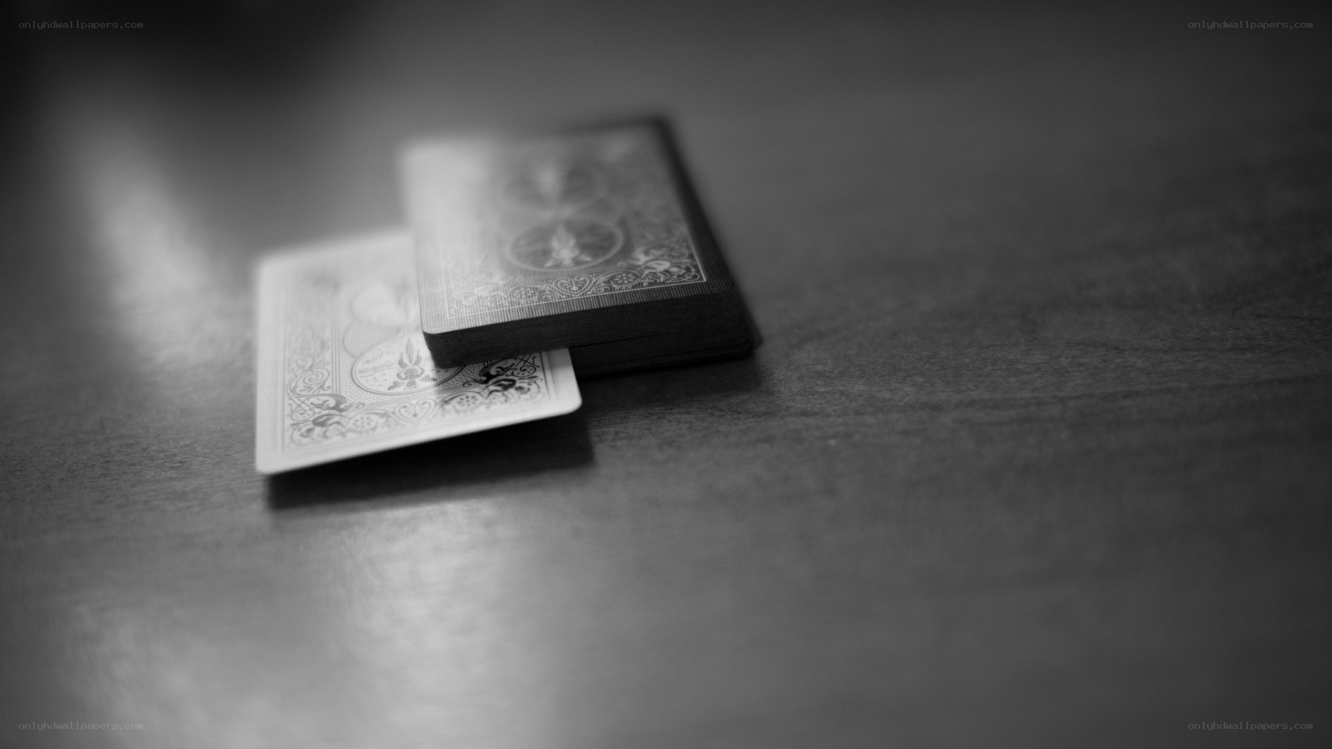 cards on a wooden surface