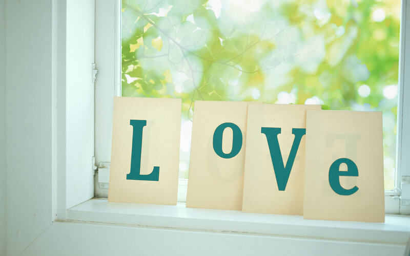 Cards Spelling Love — Green