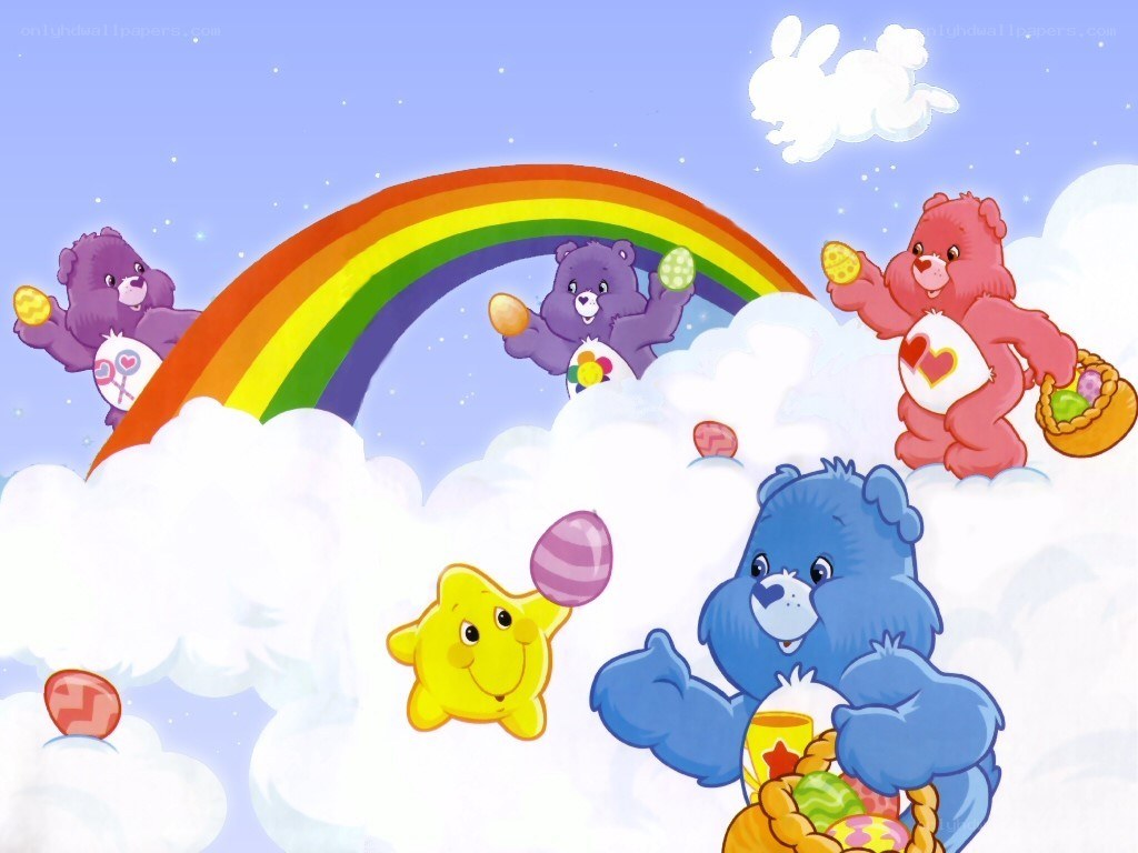 Care Bears with rainbow and eggs