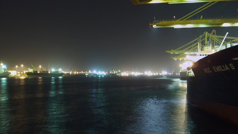 Cargo Ship at Night