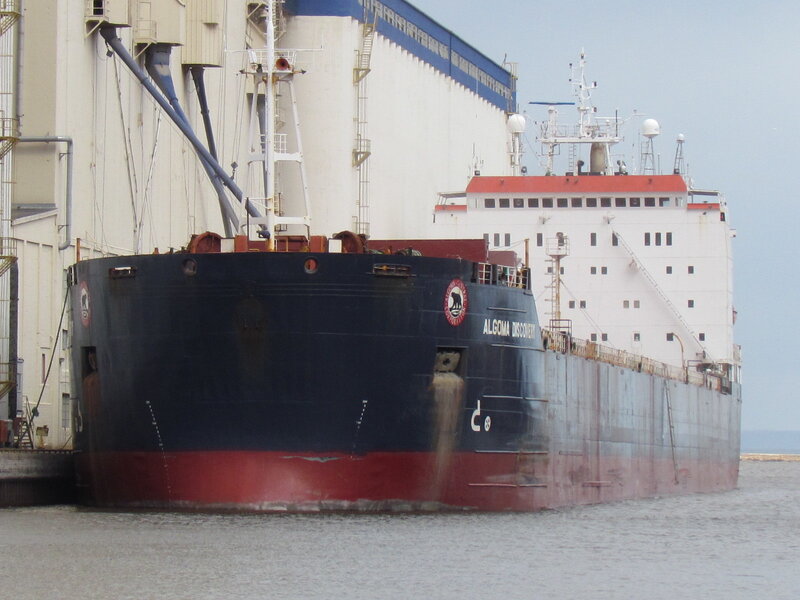 Cargo Ship at Port — Black