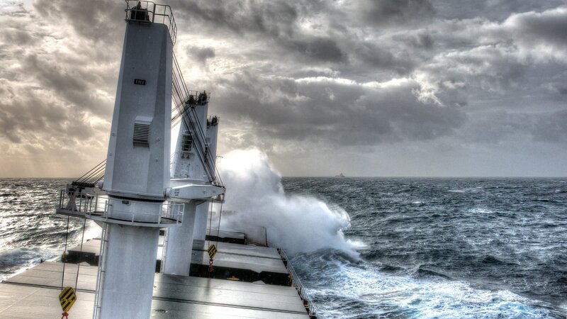 Cargo Ship in Storm