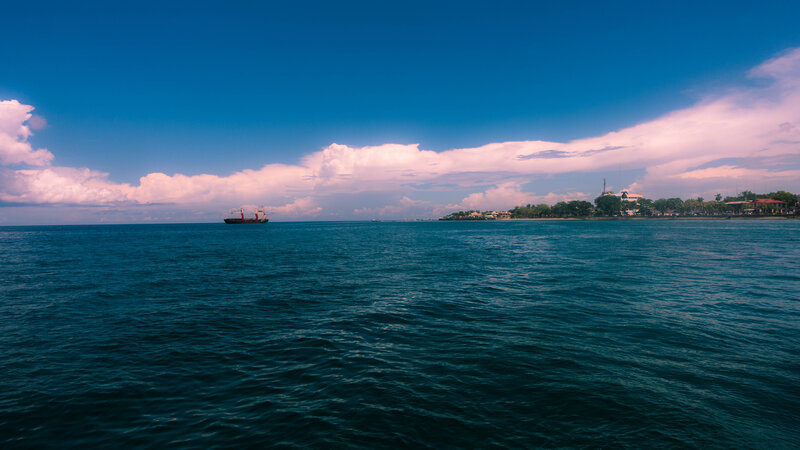 Cargo Ship on Ocean