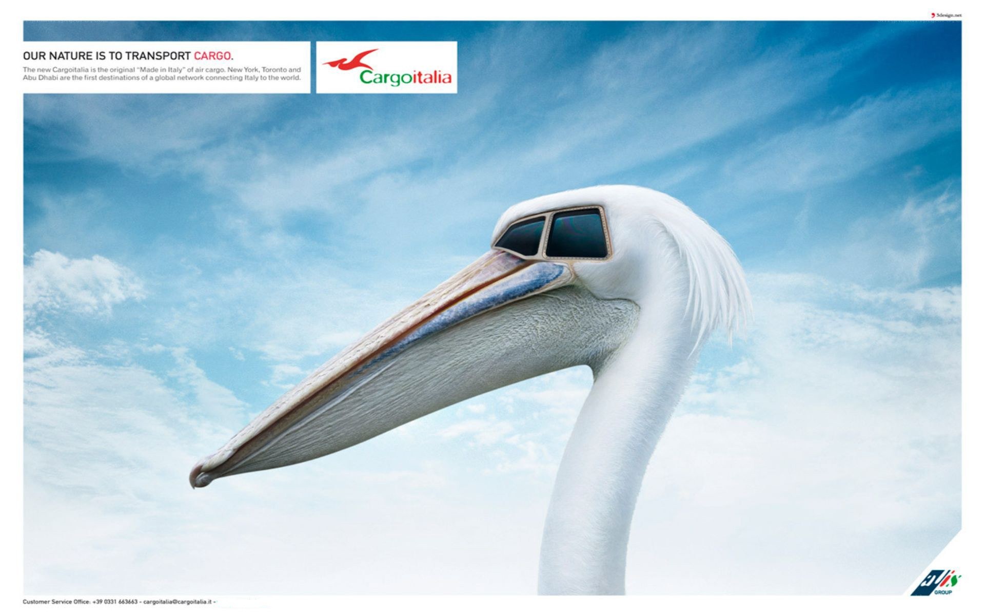 Cargoitalia ad with pelican