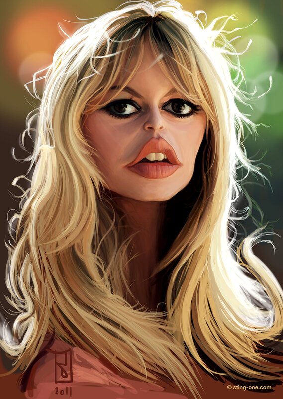 caricature of a blonde woman