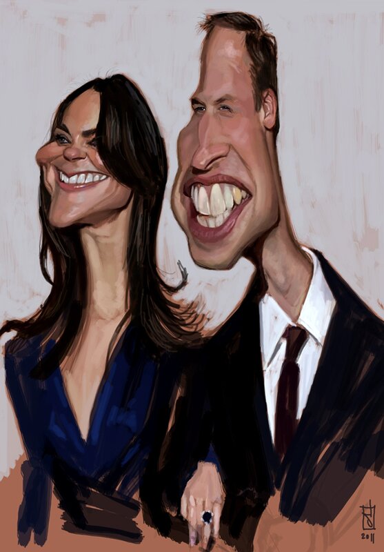 Caricature of a couple