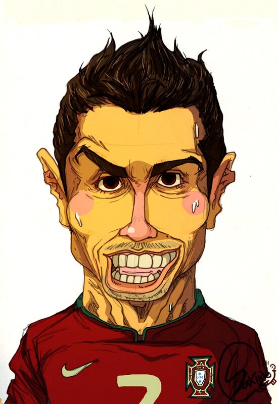 Caricature of a football player