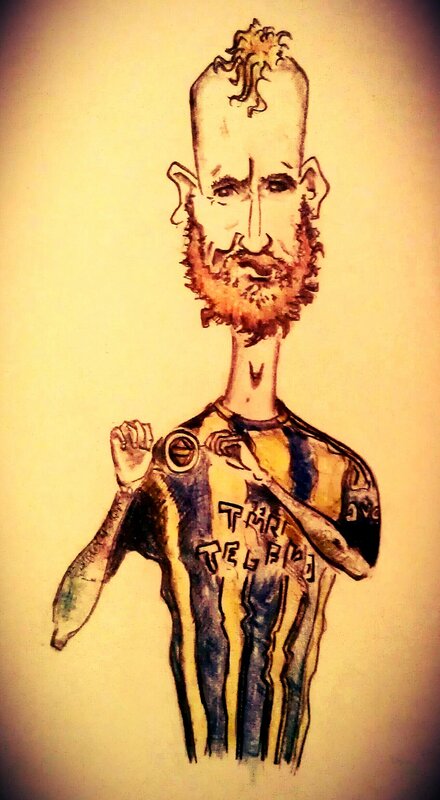 caricature of a football player