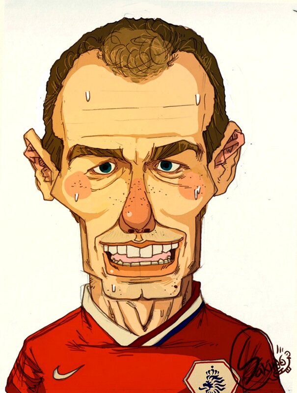 caricature of a football player