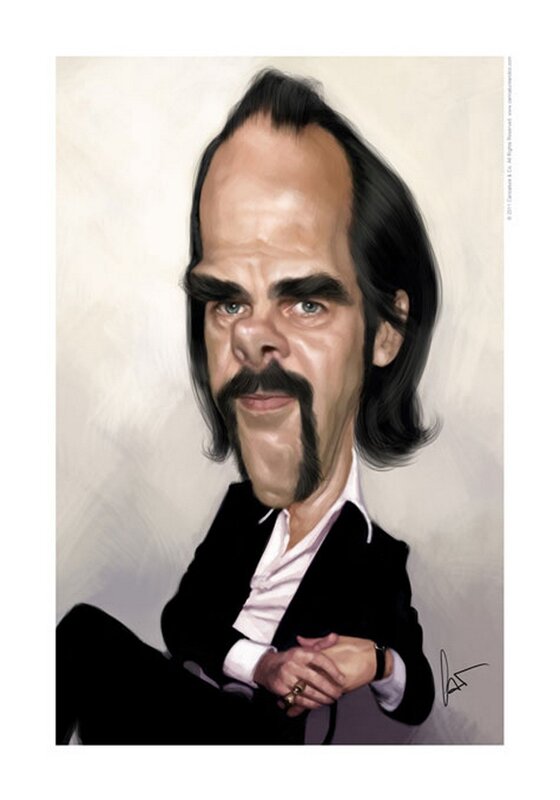 Caricature of a Man — Black, Serious, Digital Art