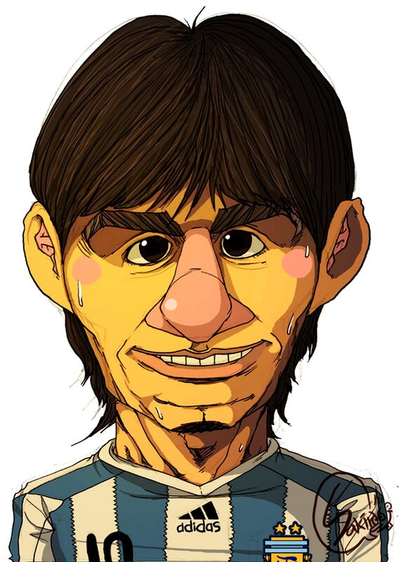 Caricature of a Man — Blue, Humorous, Digital Art