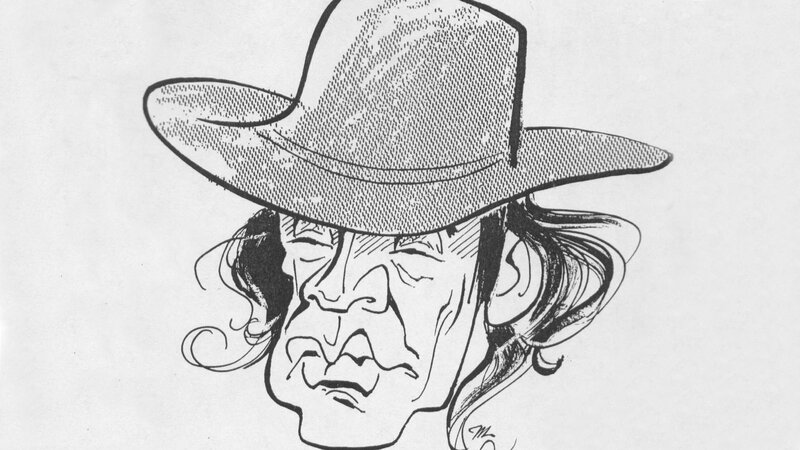 caricature of a man in a hat