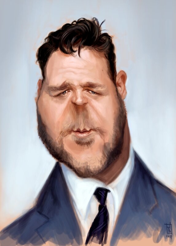 caricature of a man in suit