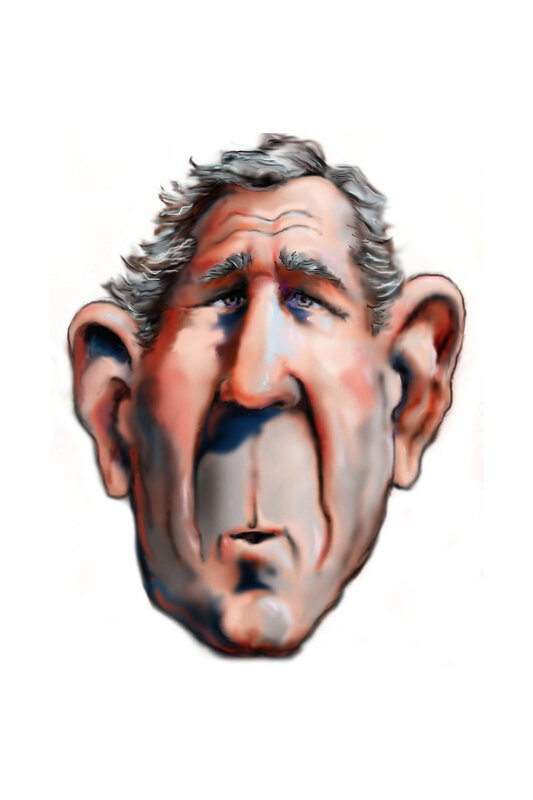 caricature of a man's face